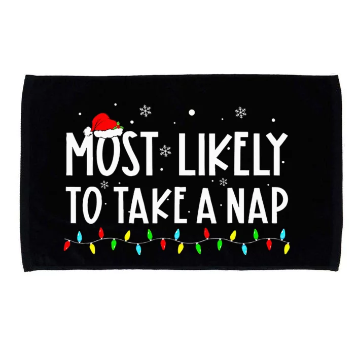 Most Likely To Take A Nap Family Xmas Pajama Christmas Microfiber Hand Towel