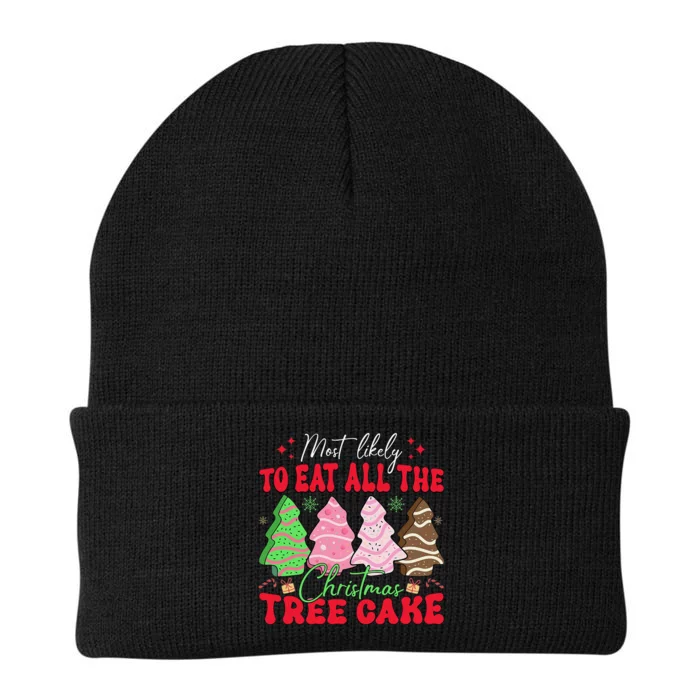 Most Likely To Eat All The Christmas Tree Cake Family Xmas Knit Cap Winter Beanie