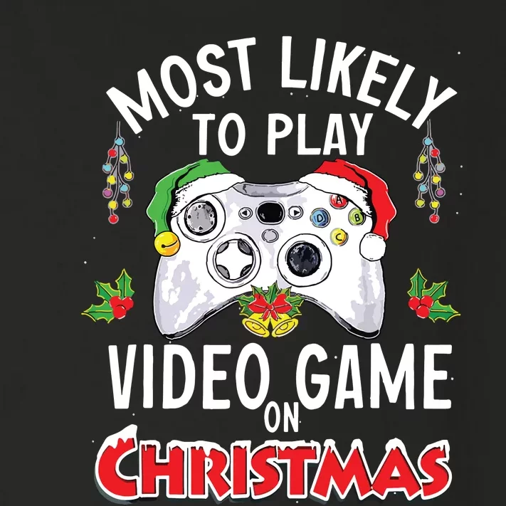 Most Likely To Play Video Games On Christmas Xmas Lights Toddler Long Sleeve Shirt