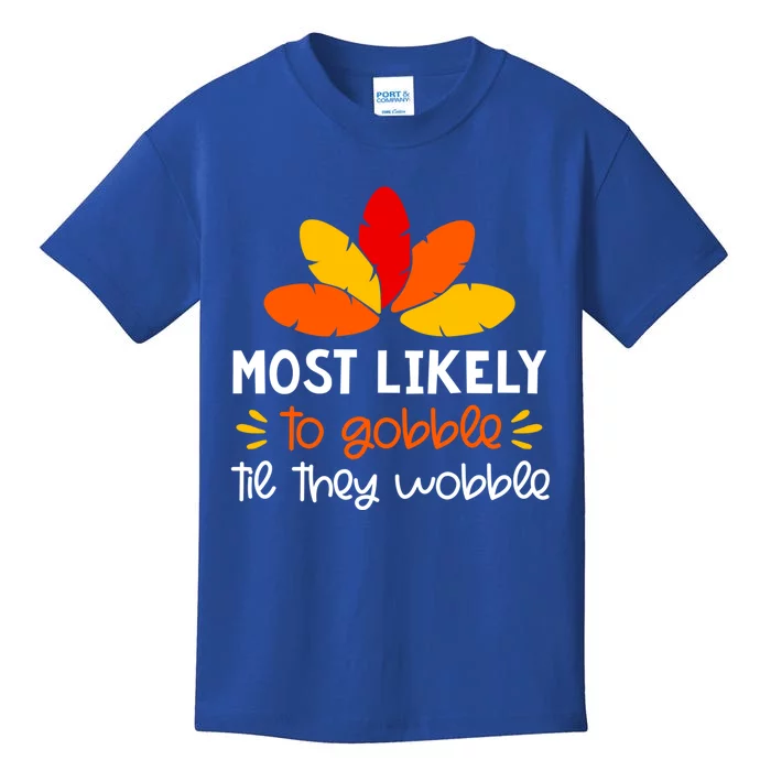 Most Likely To Cute Gift Matching Family Thanksgiving Pajamas Great Gift Kids T-Shirt