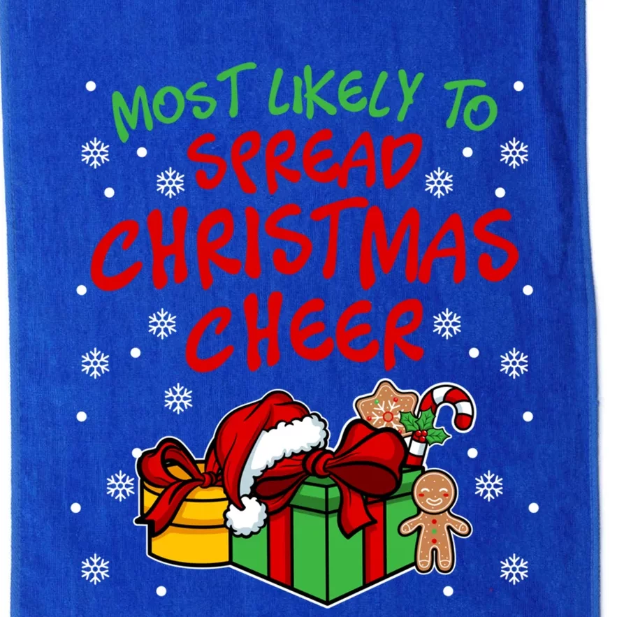 Most Likely To Spread Christmas Cheer Fun Christmas Holiday Gift Platinum Collection Golf Towel