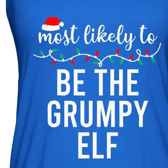 Most Likely To Christmas Matching Family Pajamas Funny Ladies Essential Flowy Tank