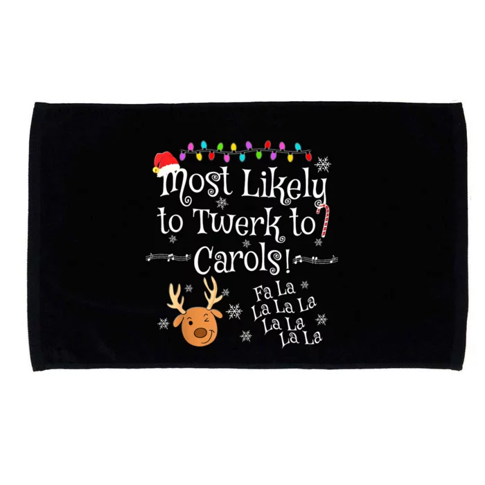 Most Likely To Twerk To Carols Fa La La La Funny Christmas Microfiber Hand Towel