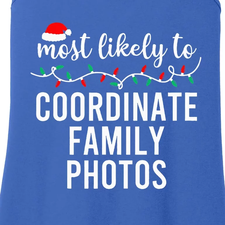 Most Likely To Christmas Matching Family Pajamas Funny Ladies Essential Tank