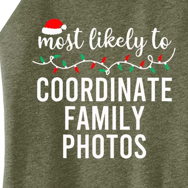 Most Likely To Christmas Matching Family Pajamas Funny Women’s Perfect Tri Rocker Tank