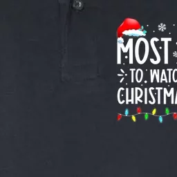 Most Likely To Watch All The Christmas Movies Family Pajamas Softstyle Adult Sport Polo