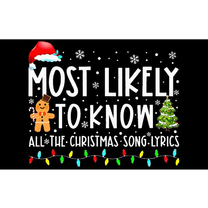 Most Likely To Know All The Christmas Song Lyrics Funny Xmas Bumper Sticker