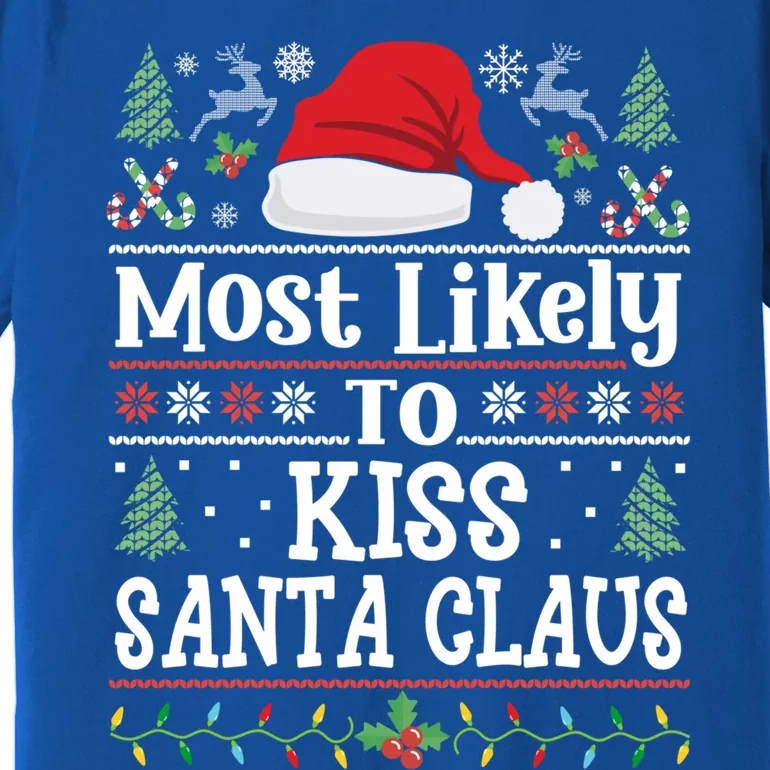 Most Likely To Santa Claus Funny Family Christmas Meaningful Gift Premium T-Shirt