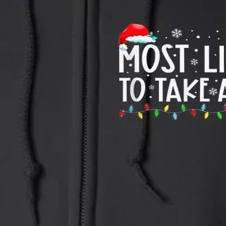 Most Likely To Take A Nap Family Matching Xmas Full Zip Hoodie