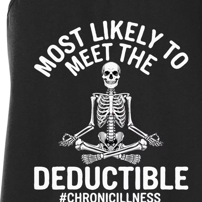 Most Likely To Meet The Deductible Chronic Illness Sarcasm Women's Racerback Tank