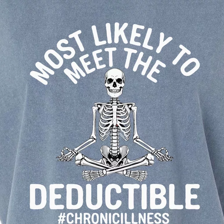 Most Likely To Meet The Deductible Chronic Illness Sarcasm Garment-Dyed Women's Muscle Tee