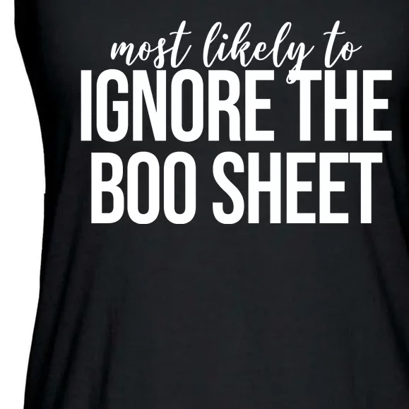 Most Likely To Ignore The Boo Sheet Halloween Funny Ladies Essential Flowy Tank