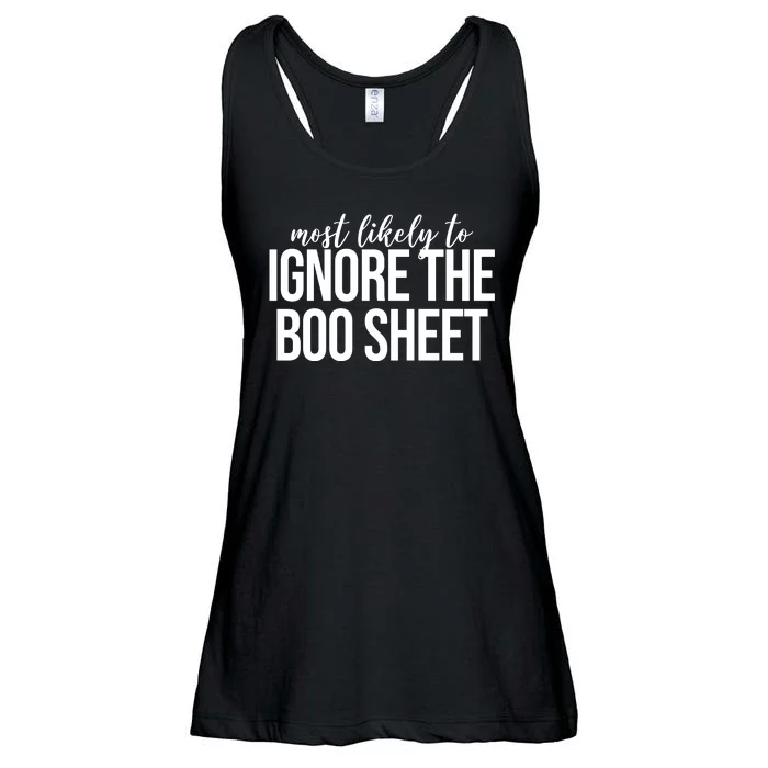 Most Likely To Ignore The Boo Sheet Halloween Funny Ladies Essential Flowy Tank