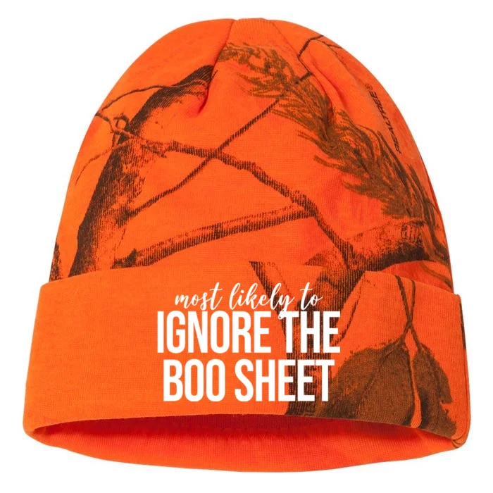 Most Likely To Ignore The Boo Sheet Halloween Funny Kati - 12in Camo Beanie