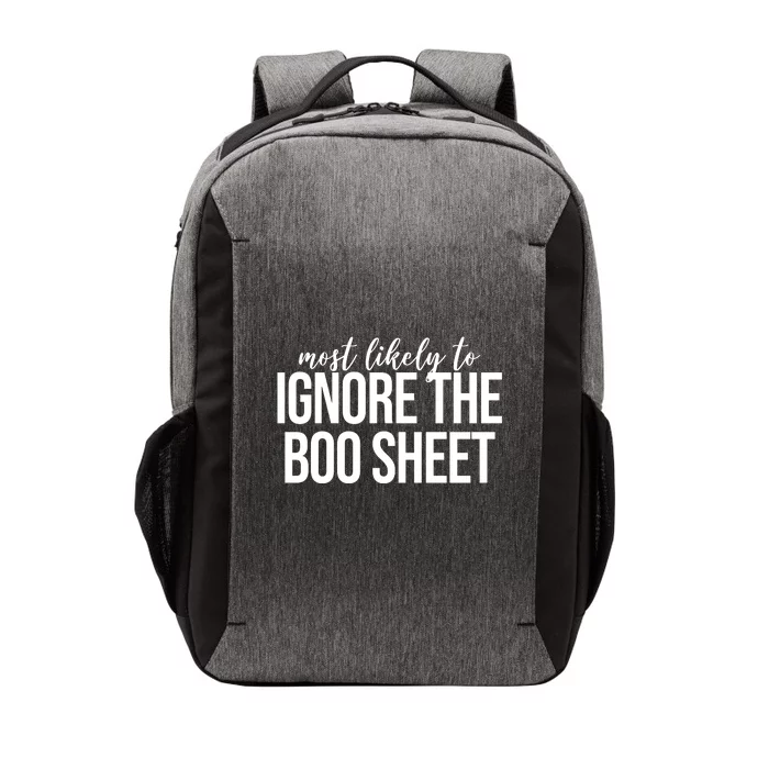 Most Likely To Ignore The Boo Sheet Halloween Funny Vector Backpack