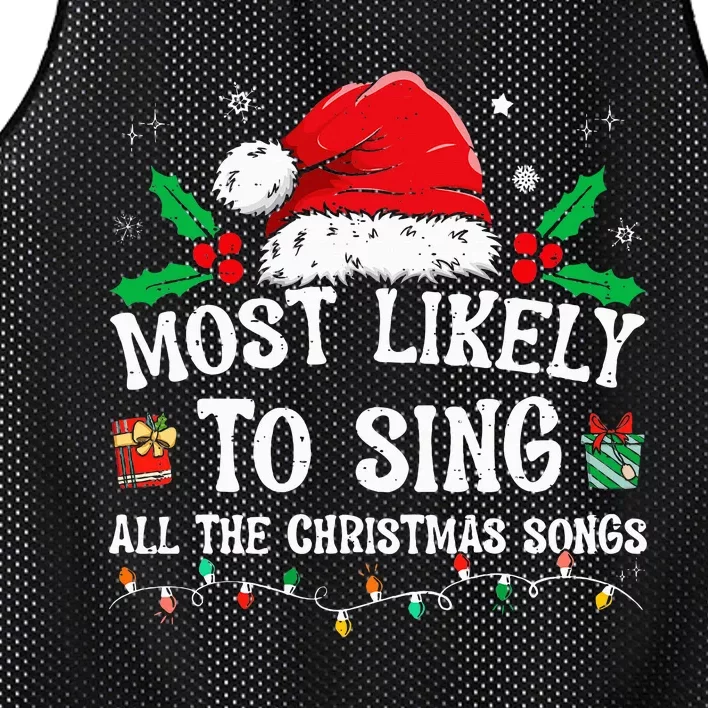 Most Likely To Sing All The Christmas Songs Mesh Reversible Basketball Jersey Tank