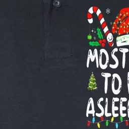 Most Likely To Fall Asleep First Funny Xmas Family Softstyle Adult Sport Polo