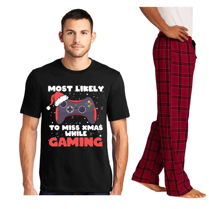 Most Likely To Miss Christmas While Gaming Xmas Family Cool Gift Pajama Set