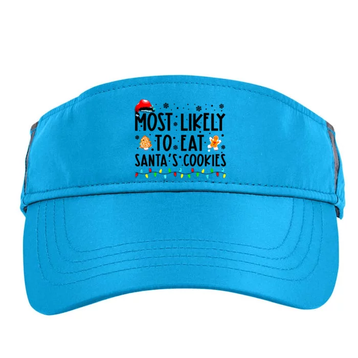 Most Likely To Eat Santas Cookies Family Christmas Matching Adult Drive Performance Visor