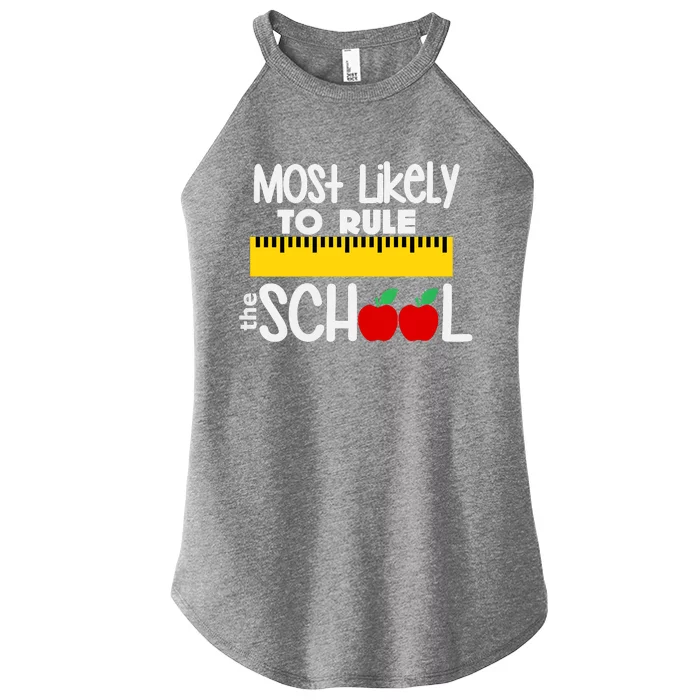 MOST LIKELY TO RULE THE SCHOOL RULER & APPLE Women’s Perfect Tri Rocker Tank