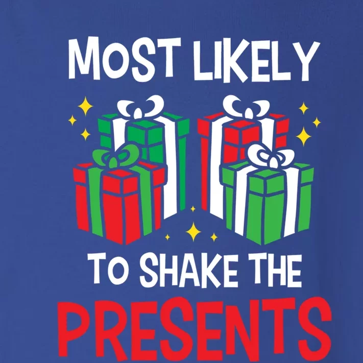 Most Likely To Shake The Presents Funny Holiday Christmas Gift Toddler Long Sleeve Shirt