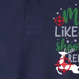 Most Likely To Shoot The Reindeer Christmas Softstyle Adult Sport Polo