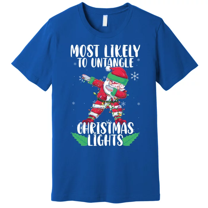 Most Likely To Untangle Christmas Lights Gift Premium T-Shirt