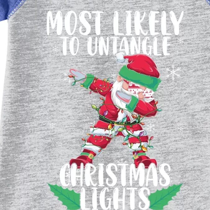 Most Likely To Untangle Christmas Lights Gift Infant Baby Jersey Bodysuit