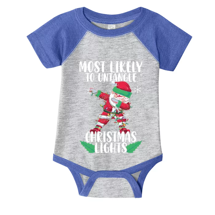 Most Likely To Untangle Christmas Lights Gift Infant Baby Jersey Bodysuit