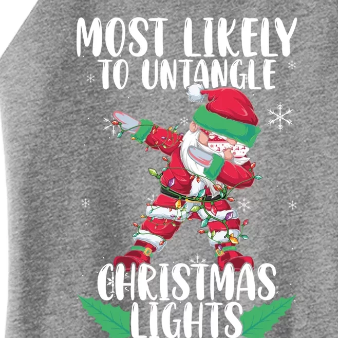 Most Likely To Untangle Christmas Lights Gift Women’s Perfect Tri Rocker Tank