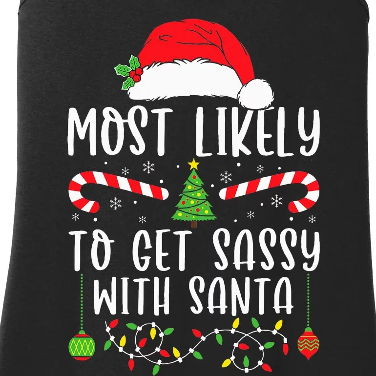 Most Likely To Get Sassy With Santa Christmas Matching Ladies Essential Tank