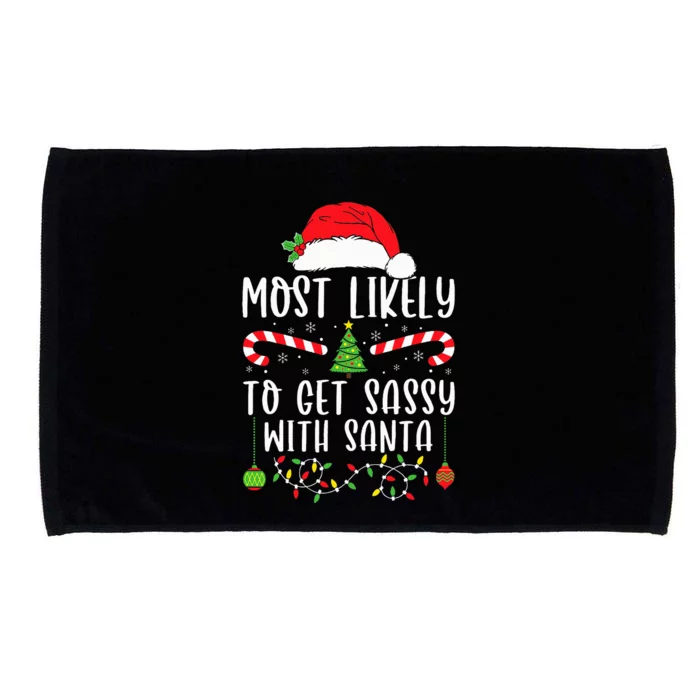 Most Likely To Get Sassy With Santa Christmas Matching Microfiber Hand Towel