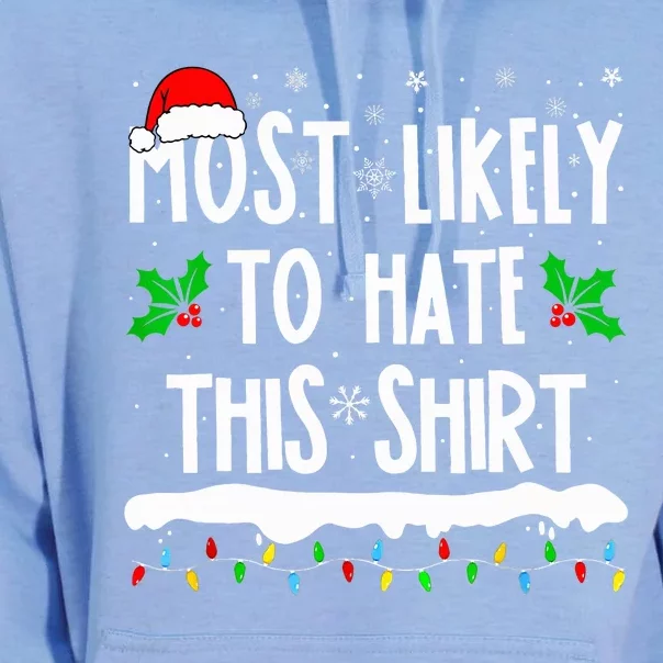 Most Likely To Hate This Matching Family Christmas Unisex Surf Hoodie