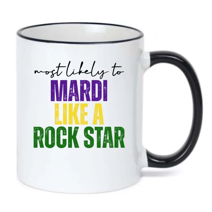 Most Likely To Mardi Like A Rock Star Mardi Gras Party Black Color Changing Mug