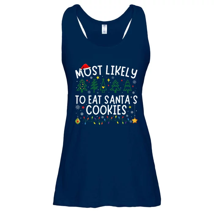 Most Likely To Eat SantaS Cookies Matching Christmas Ladies Essential Flowy Tank