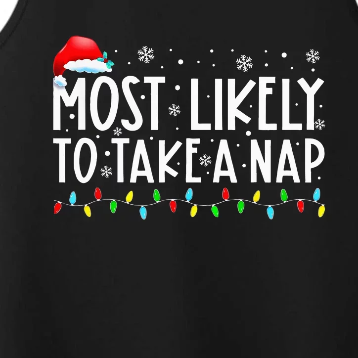 Most Likely To Take A Nap Funny Christmas Vacation Performance Tank