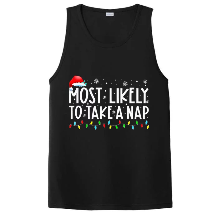 Most Likely To Take A Nap Funny Christmas Vacation Performance Tank