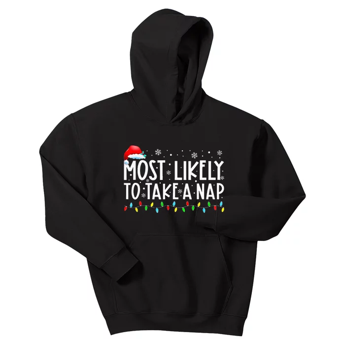 Most Likely To Take A Nap Funny Christmas Vacation Kids Hoodie