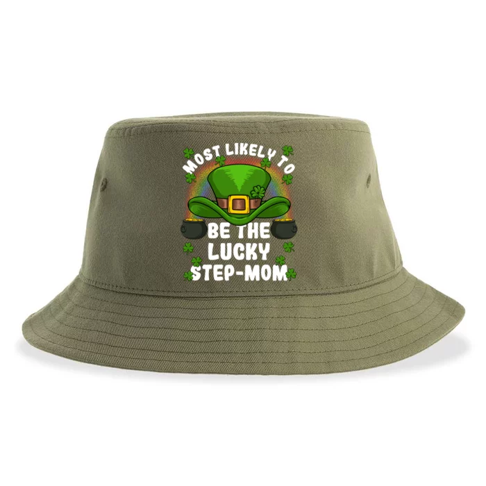 Most Likely To Be The Lucky Stepgiftmom St Patricks Day Gift Sustainable Bucket Hat