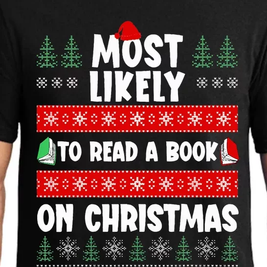 Most Likely To Read A Book On Christmas Matching Family Pajama Set