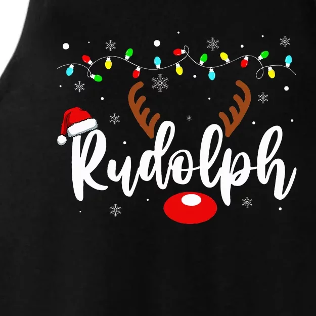 Most Likely To Try Ride Rudolph Funny Couples Christmas Meme Ladies Tri-Blend Wicking Tank