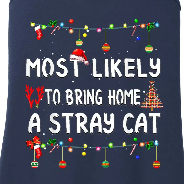 Most Likely To Christmas Funny Matching Family Pajamas Ladies Essential Tank