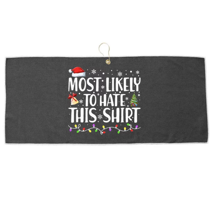 Most Likely To Hate This Xmas Pajamas Large Microfiber Waffle Golf Towel