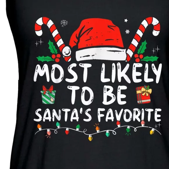 Most Likely To Christmas Be Santa's Favorite Matching Family Ladies Essential Flowy Tank