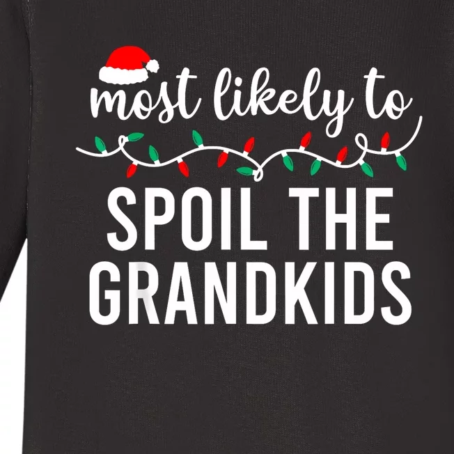 Most Likely To Christmas Matching Family Pajamas Funny Baby Long Sleeve Bodysuit