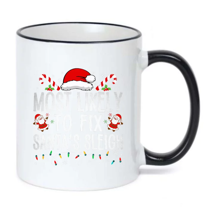 Most Likely To Fix Santa Sleigh Christmas Believe Santa Black Color Changing Mug