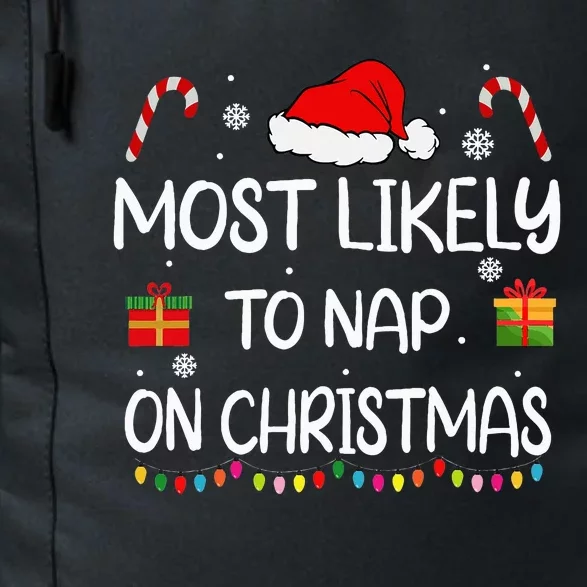 Most Likely To Nap On Christmas Family Funny Matching Daily Commute Backpack