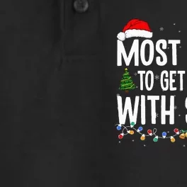 Most Likely To Get Sassy with Santa Funny Family Christmas Dry Zone Grid Performance Polo