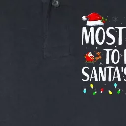 Most Likely To Race Santa's Sleigh Family Christmas Pajamas Softstyle Adult Sport Polo