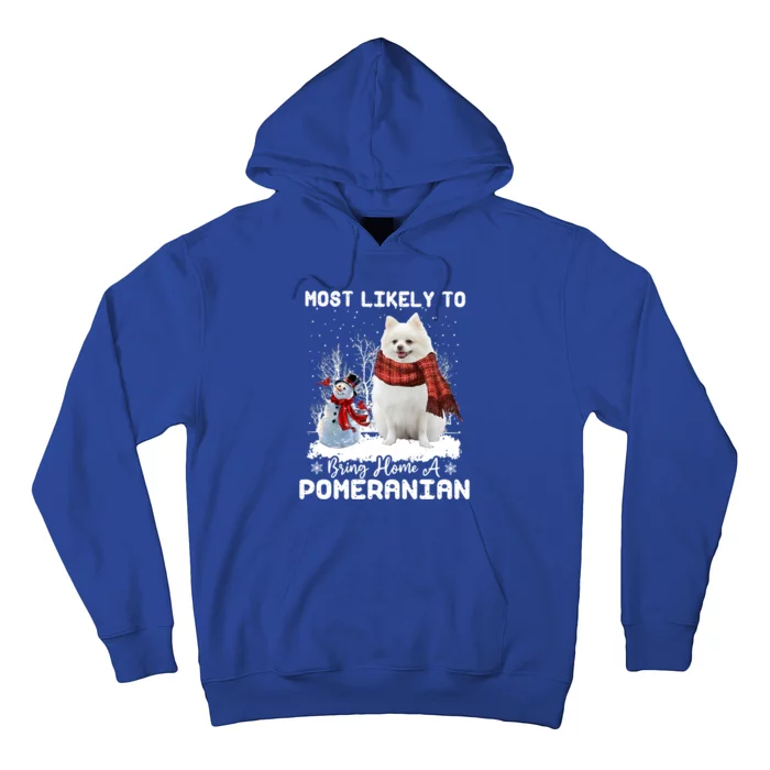 Most Likely To Bring Home A Pomeranian Funny Xmas Dog Lover Gift Hoodie